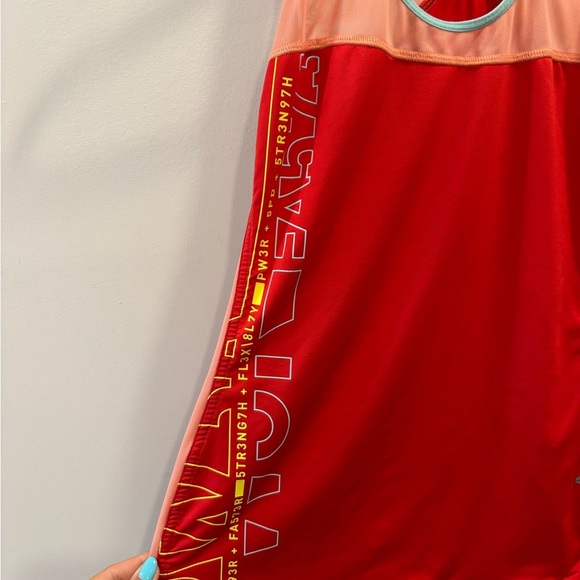 Reebok Women's Vibrant Red and Coral Tank Top - Picture 4 of 5